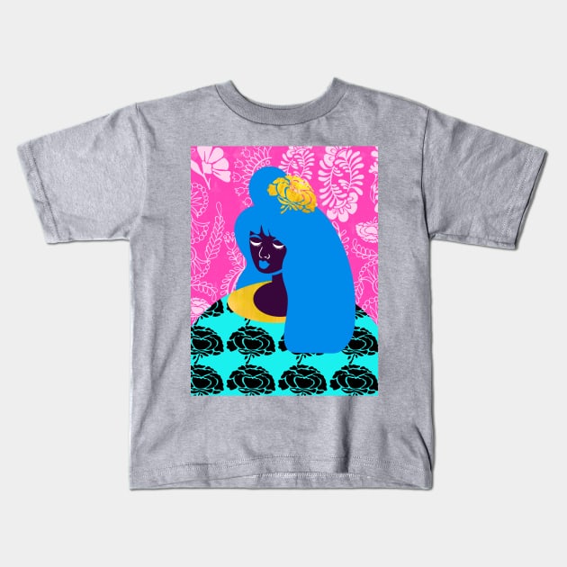 January Textile Girl Kids T-Shirt by tabithabianca